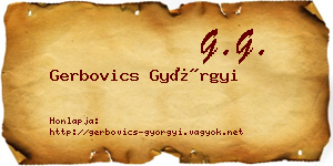 Gerbovics Györgyi névjegykártya
